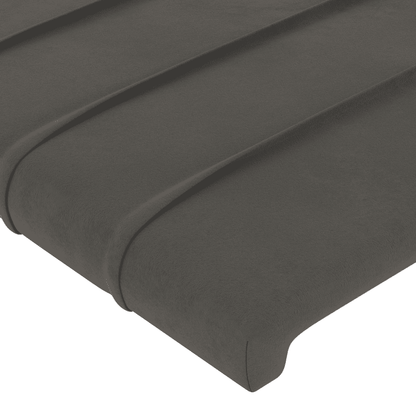 Giroletto a Molle con Materasso Grigio Scuro 180x200 cm Velluto