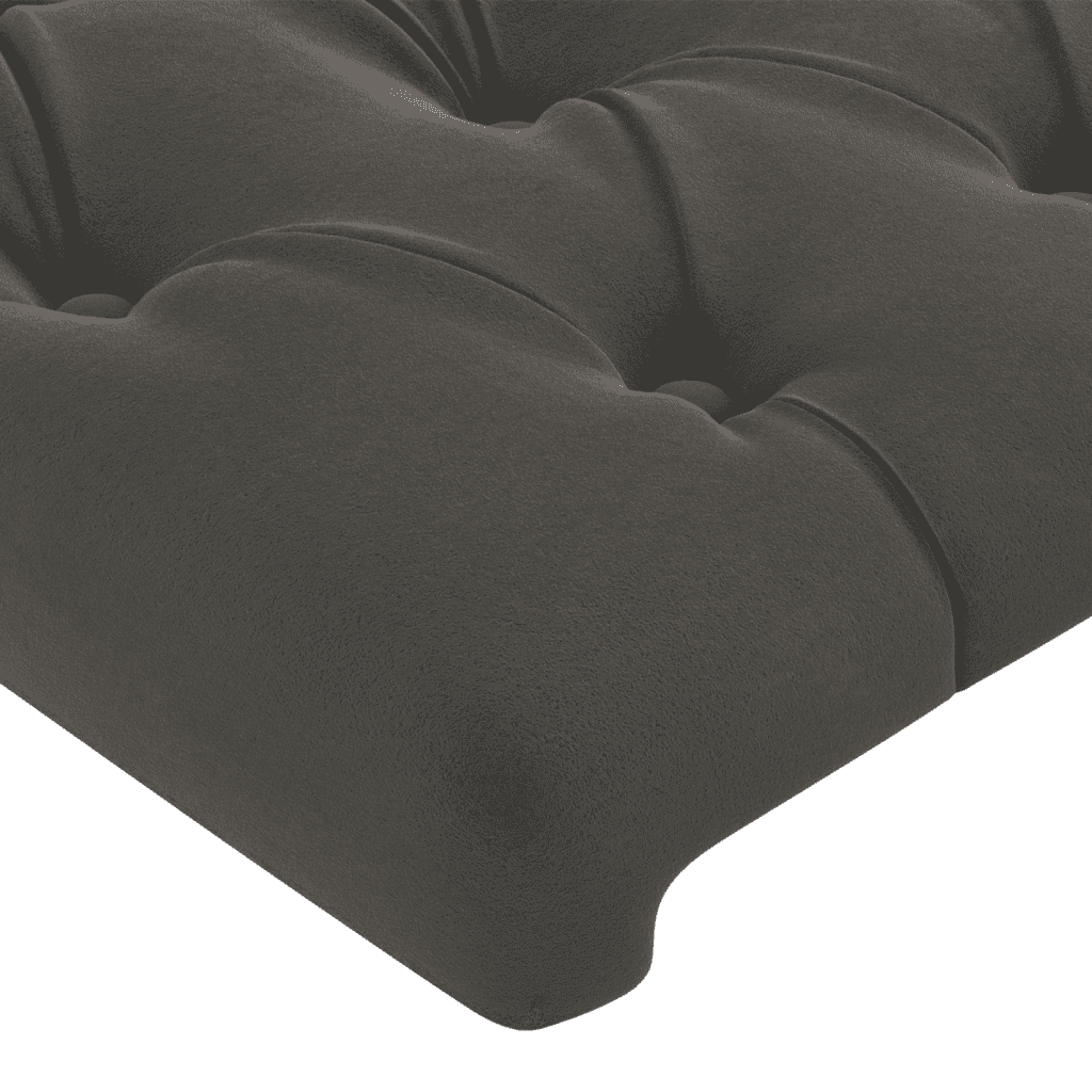 Giroletto a Molle con Materasso Grigio Scuro 120x200 cm Velluto