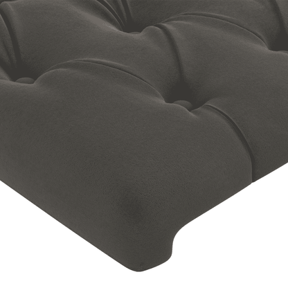 Giroletto a Molle con Materasso Grigio Scuro 120x200 cm Velluto