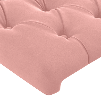 Giroletto a Molle con Materasso Rosa 180x200 cm in Velluto
