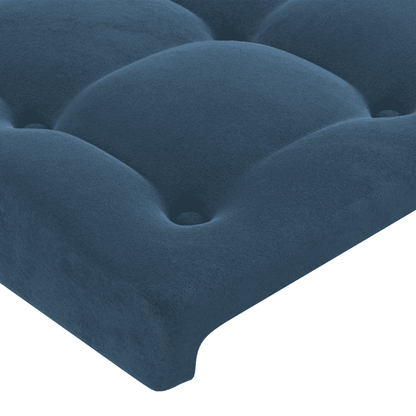 Giroletto a Molle con Materasso Blu Scuro 200x200 cm in Velluto