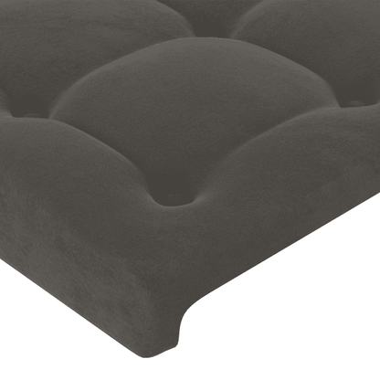Giroletto a Molle con Materasso Grigio Scuro 200x200 cm Velluto
