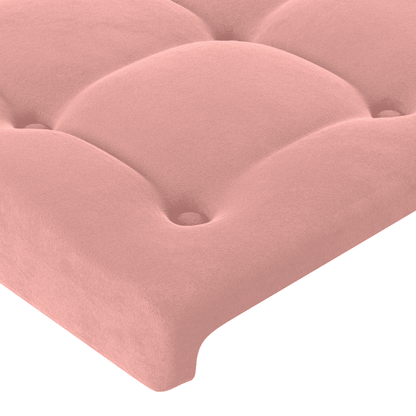 Giroletto a Molle con Materasso Rosa 180x200 cm in Velluto