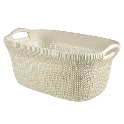 Curver Cesto Portabiancheria Knit 40 L Bianco Crema - homemem39