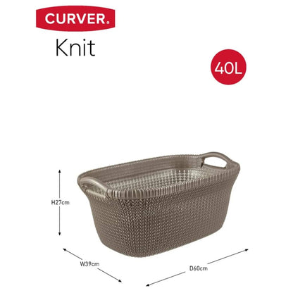 Curver Cesto Portabiancheria Knit 40 L Marrone Metallizzato - homemem39