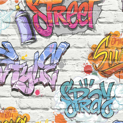 DUTCH WALLCOVERINGS Carta da Parati Graffiti Multicolore L179-05 - homemem39