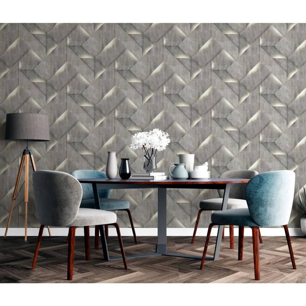 DUTCH WALLCOVERINGS Carta da Parati Onyx Grigio Scuro - homemem39