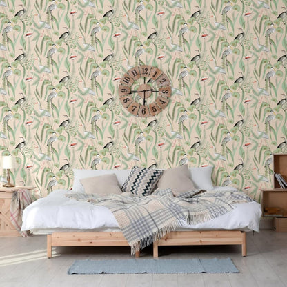 DUTCH WALLCOVERINGS Carta da Parati "Chevron" Crema e Menta - homemem39