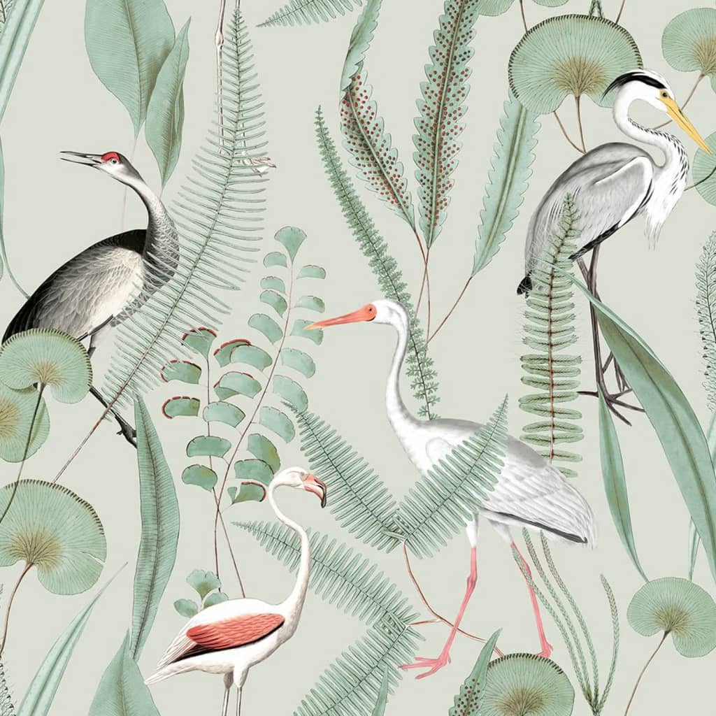 DUTCH WALLCOVERINGS Carta da Parati "Flamingo" Menta - homemem39