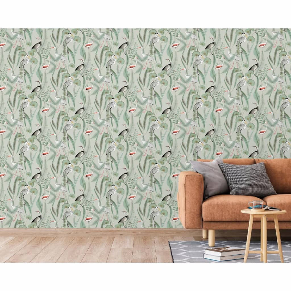 DUTCH WALLCOVERINGS Carta da Parati "Flamingo" Menta - homemem39