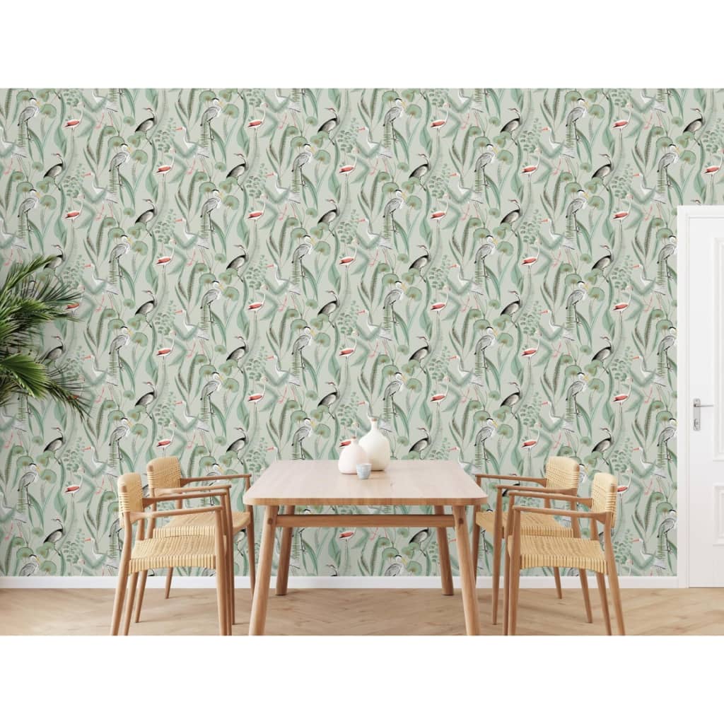 DUTCH WALLCOVERINGS Carta da Parati "Flamingo" Menta - homemem39