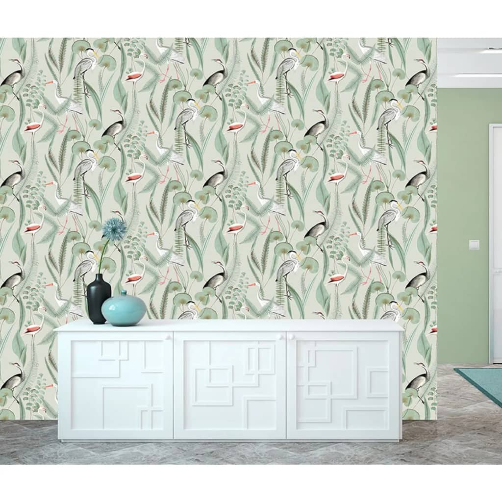 DUTCH WALLCOVERINGS Carta da Parati "Flamingo" Menta - homemem39