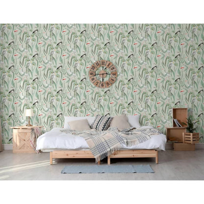 DUTCH WALLCOVERINGS Carta da Parati "Flamingo" Menta - homemem39