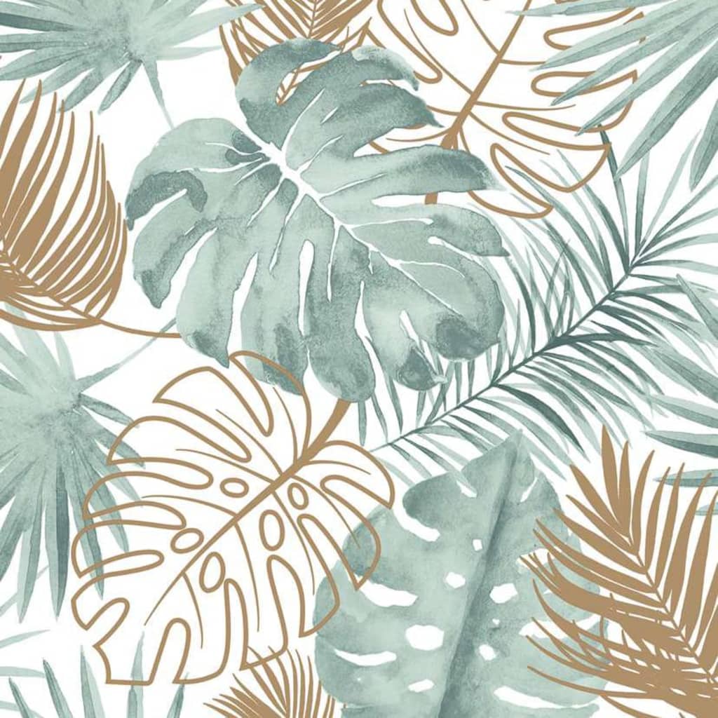 DUTCH WALLCOVERINGS Carta da Parati Motivo Foglie di Monstera Verde - homemem39