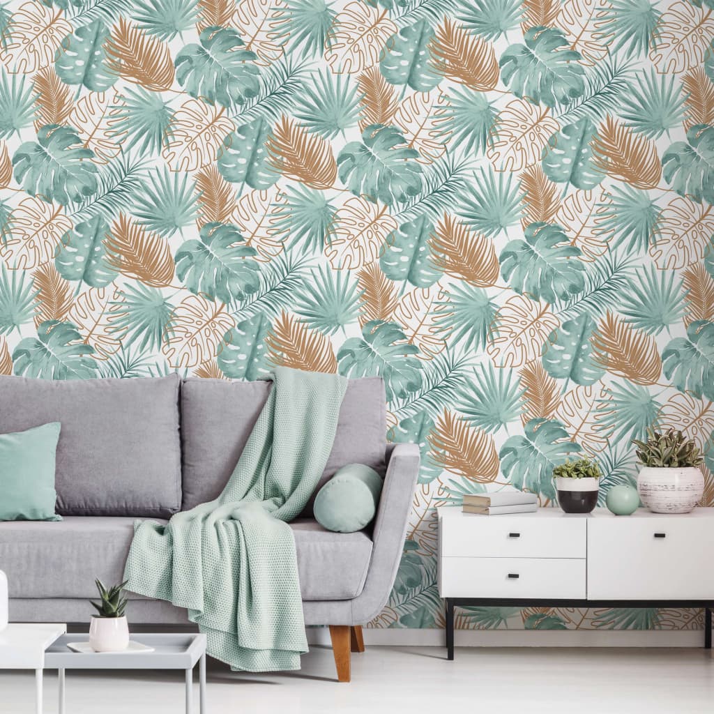 DUTCH WALLCOVERINGS Carta da Parati Motivo Foglie di Monstera Verde - homemem39