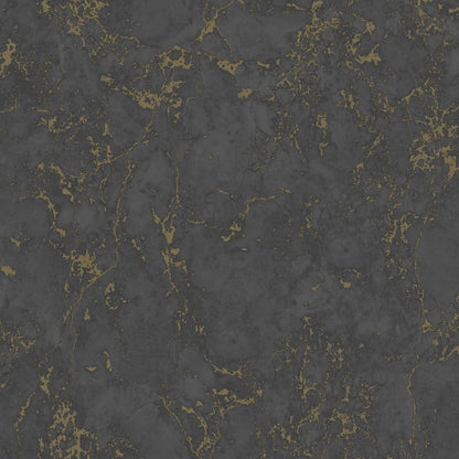 DUTCH WALLCOVERINGS Carta da Parati Motivo Marmo Nero e Oro - homemem39