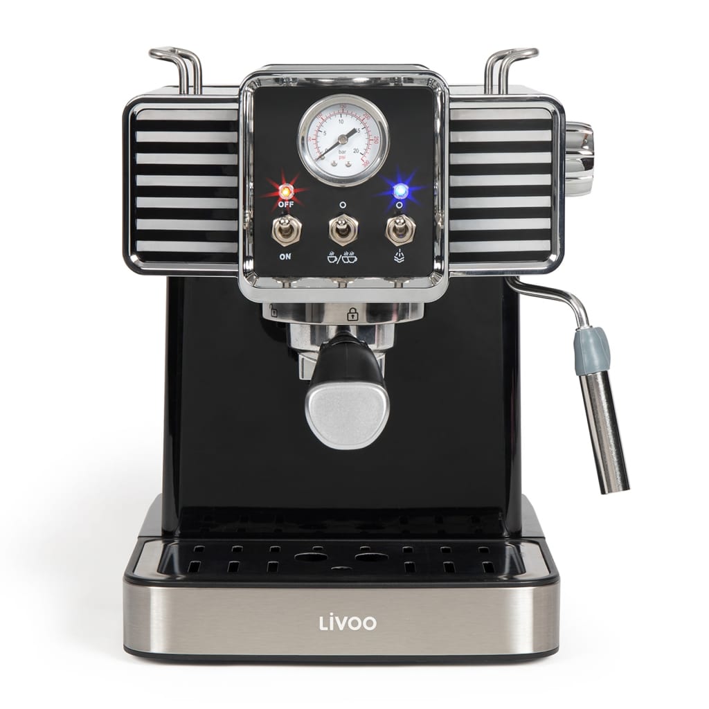 Livoo Macchina per Caffè Espresso con Montalatte 1,5 L 1350 W Nera - homemem39