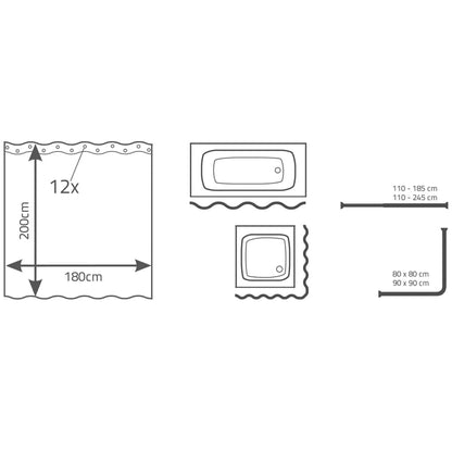 RIDDER Tenda da Doccia Layer 180x200 cm - homemem39