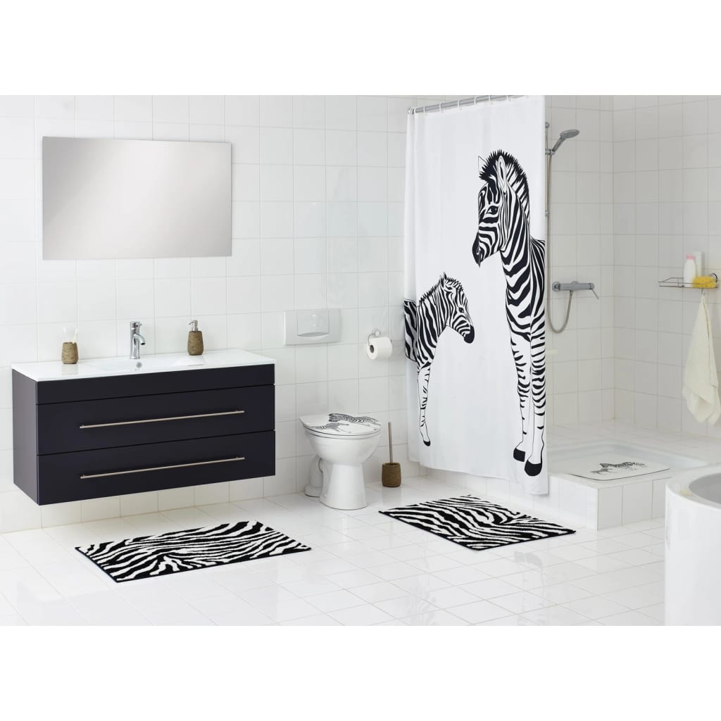 RIDDER Tappeto per Doccia Zebra 54x54 cm Bianco e Nero - homemem39