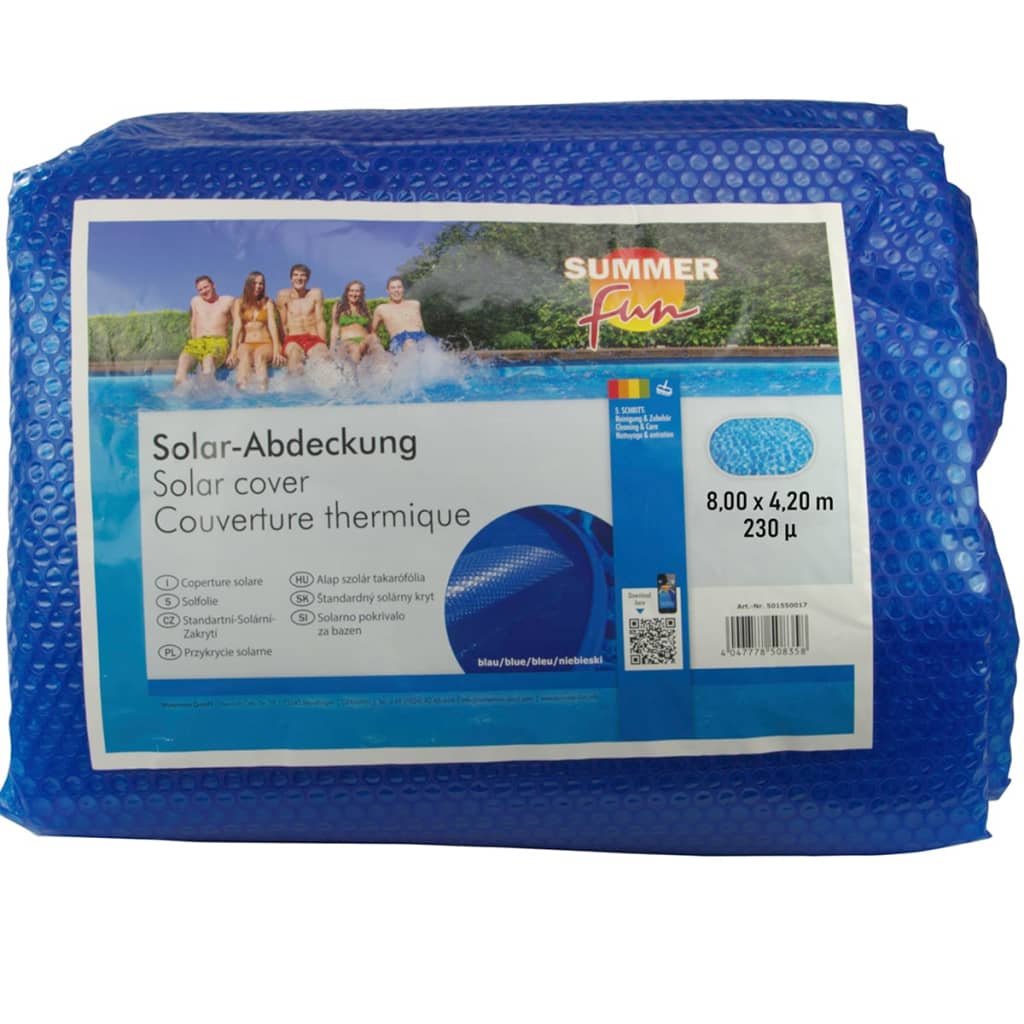 Summer Fun Copertura Solare per Piscina Ovale 800x420 cm in PE Blu - homemem39