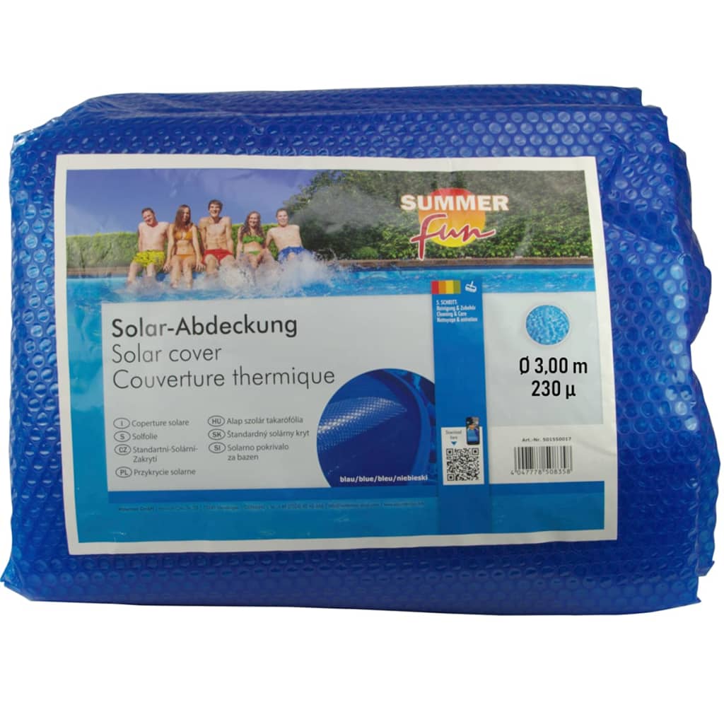 Summer Fun Copertura Solare per Piscina Rotonda 300 cm in PE Blu - homemem39