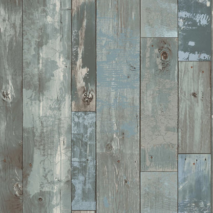 DUTCH WALLCOVERINGS Carta da Parati Legno Scartato Grigio-blu - homemem39