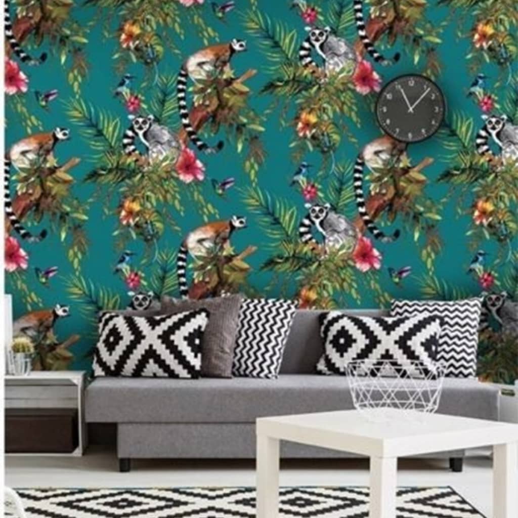 DUTCH WALLCOVERINGS Carta da Parati Motivo Lemure Verde 12402 - homemem39