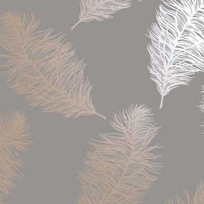 DUTCH WALLCOVERINGS Carta da Parati Fawning Feather Grigio e Oro Rosa - homemem39