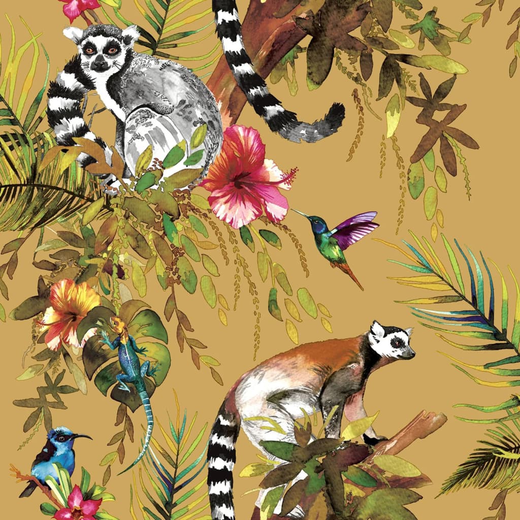 DUTCH WALLCOVERINGS Carta da Parati "Lemur" Ocra - homemem39