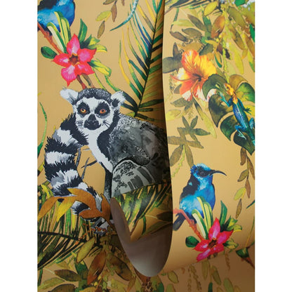 DUTCH WALLCOVERINGS Carta da Parati "Lemur" Ocra - homemem39