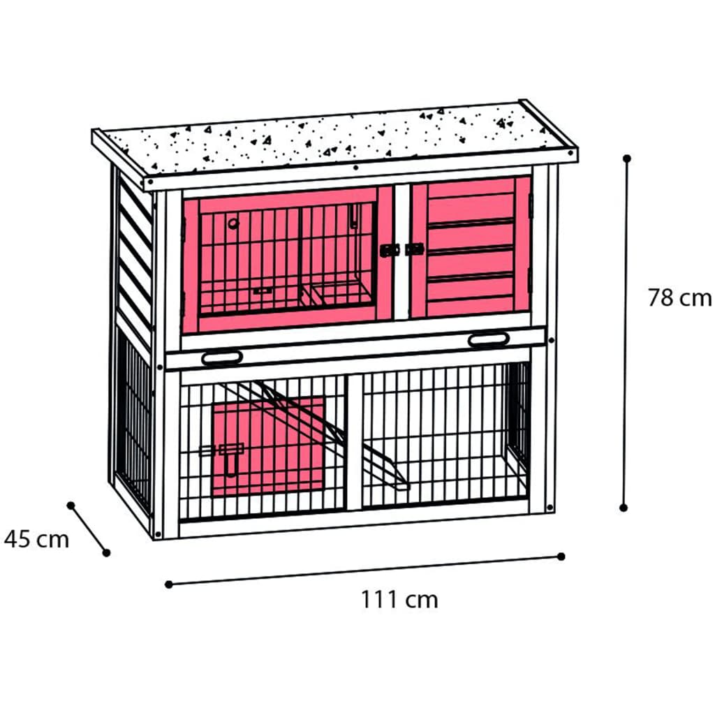 FLAMINGO Conigliera Loft Urban 111x45x78 cm - homemem39