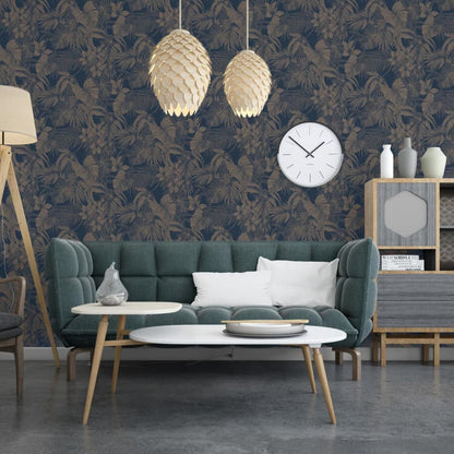 DUTCH WALLCOVERINGS Carta da Parati Joelle in Argento e Blu - homemem39