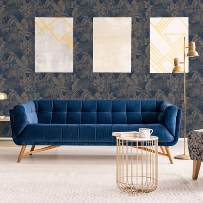 DUTCH WALLCOVERINGS Carta da Parati Joelle in Argento e Blu - homemem39