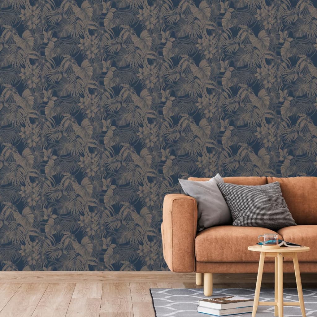 DUTCH WALLCOVERINGS Carta da Parati Joelle in Argento e Blu - homemem39