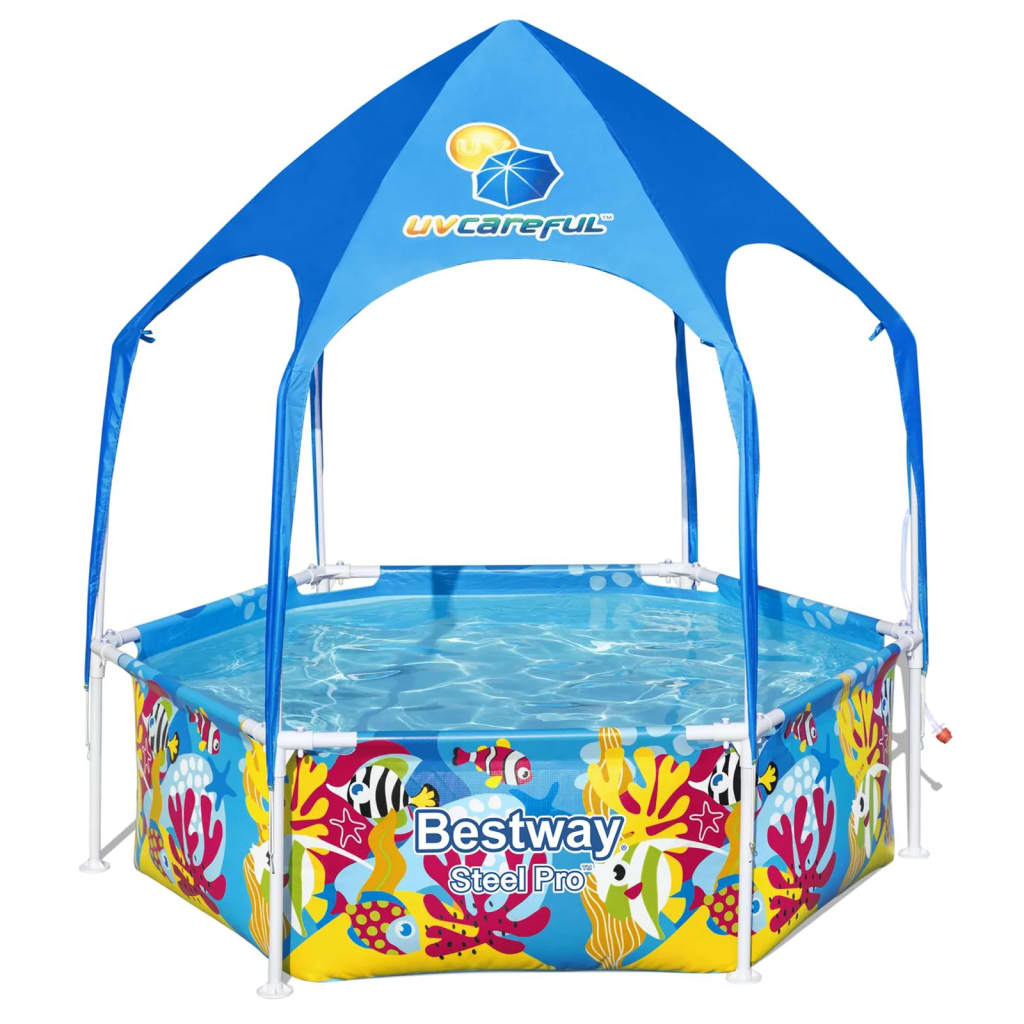 Bestway Piscina per Bambini Fuori Terra Pro Anti UV Acciaio 183x51cm - homemem39