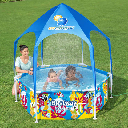 Bestway Piscina per Bambini Fuori Terra Pro Anti UV Acciaio 183x51cm - homemem39