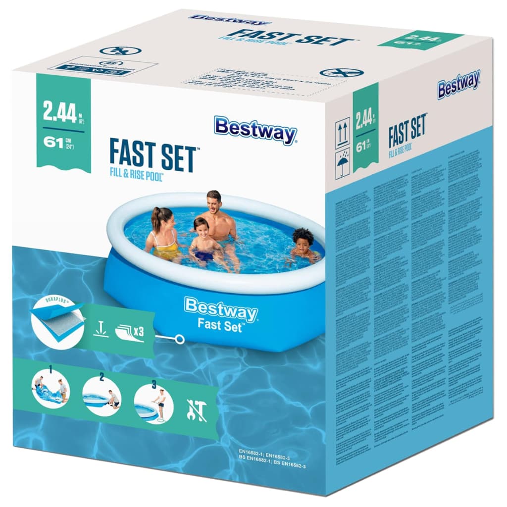 Bestway Piscina Gonfiabile Rotonda Fast Set 244x66 cm 57265 - homemem39