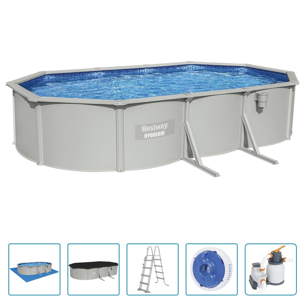 Bestway Piscina Fuoriterra Ovale Hydrium 610x360x120 cm - homemem39