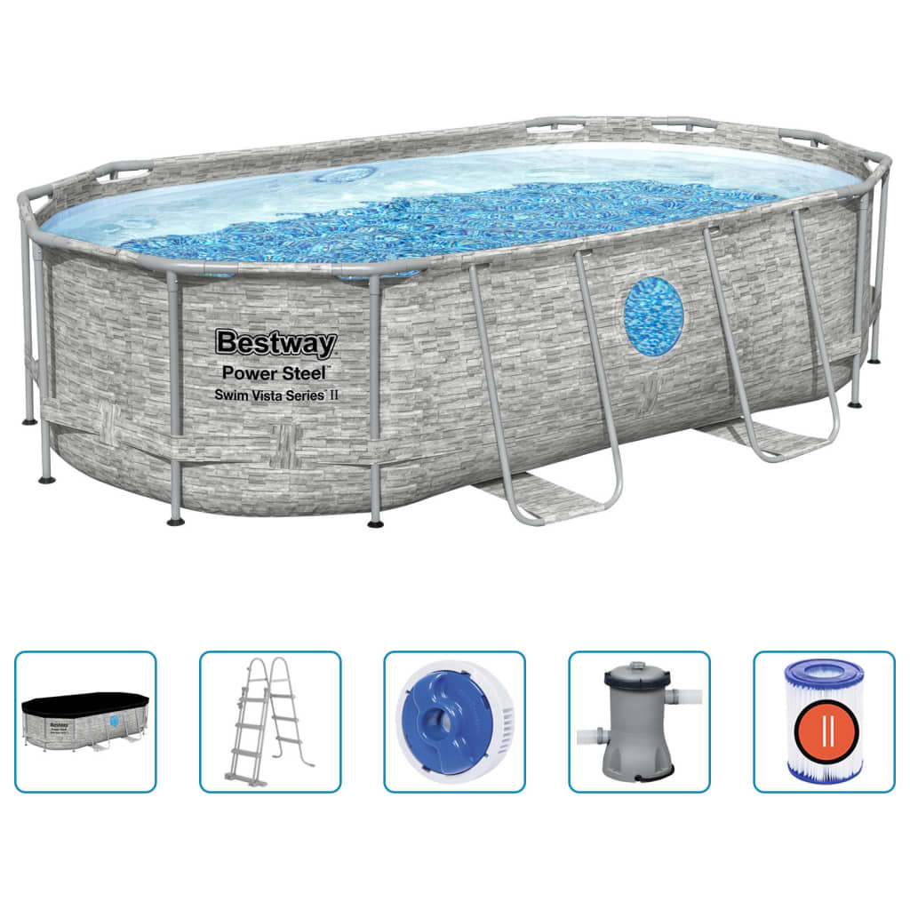 Bestway Set Piscina Power Steel 427x250x100 cm - homemem39