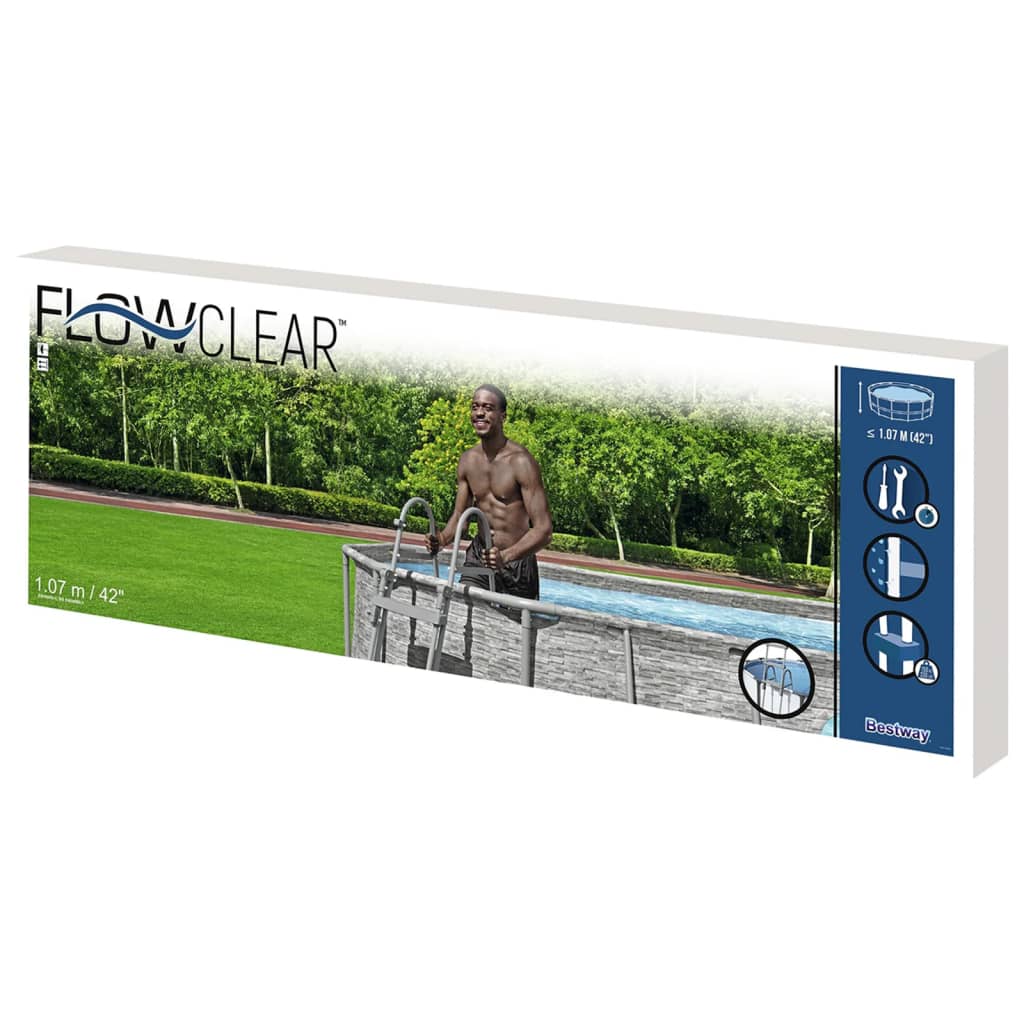 Bestway Scaletta per Piscina Flowclear a 4 Gradini 107 cm - homemem39