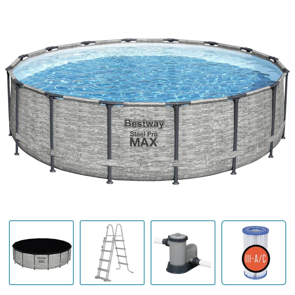 Bestway Piscina Power Steel Rotonda 488x122 cm - homemem39