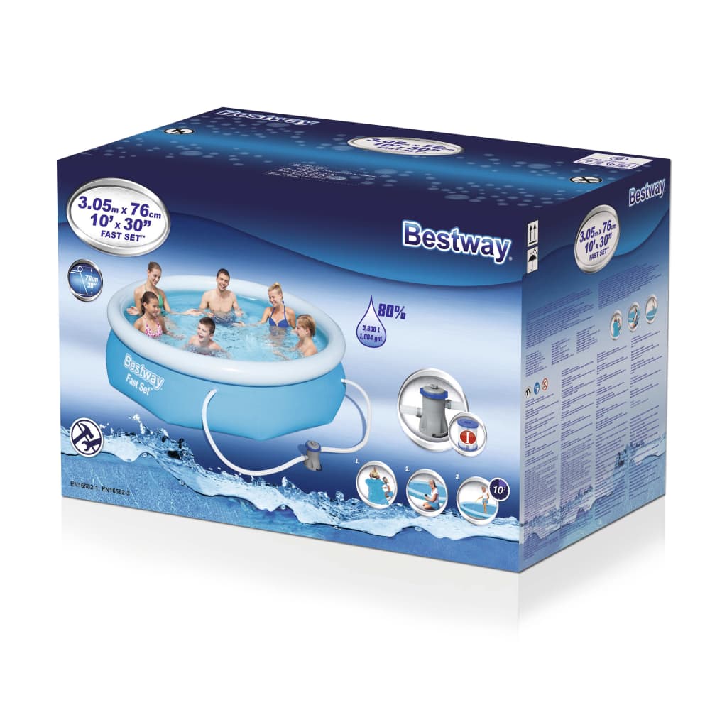 Bestway Set Piscina Fast Set 305x76 cm 57270 - homemem39