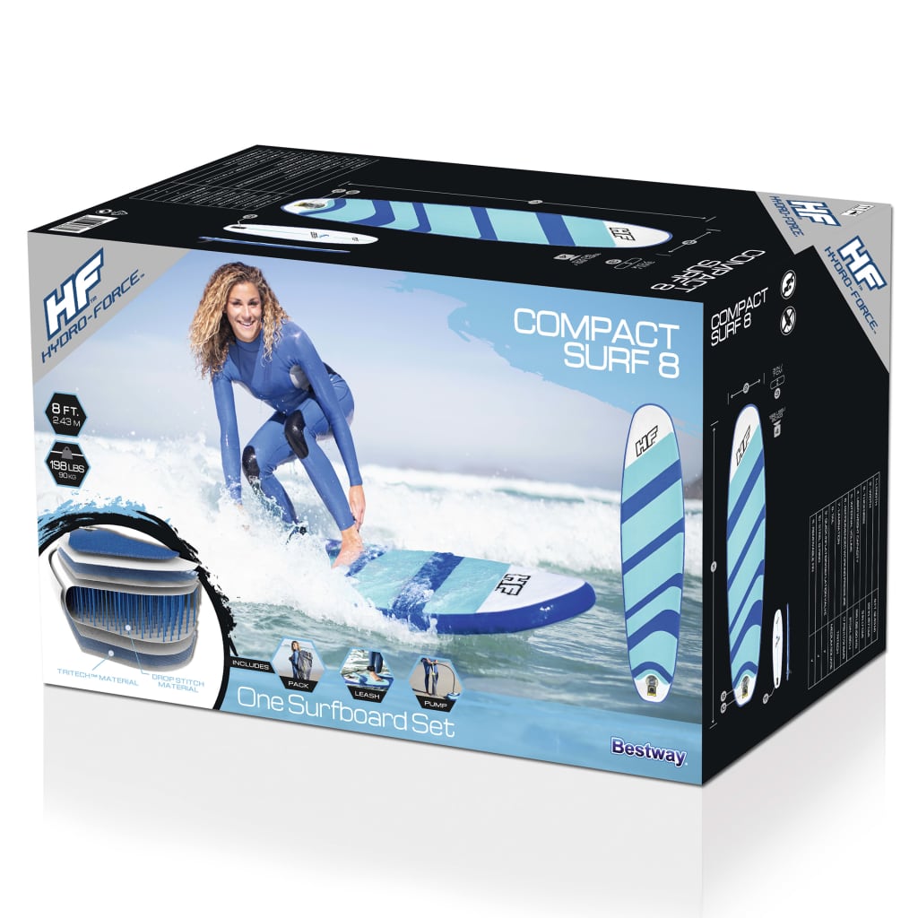 Bestway Hydro-Force Tavola da Surf Gonfiabile 243x57x7 cm - homemem39