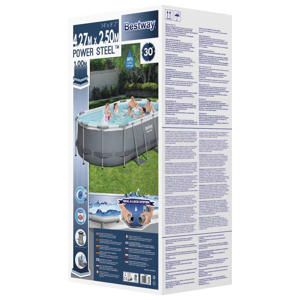 Bestway Piscina Fuori Terra Ovale Power Steel 427x250x100 cm - homemem39