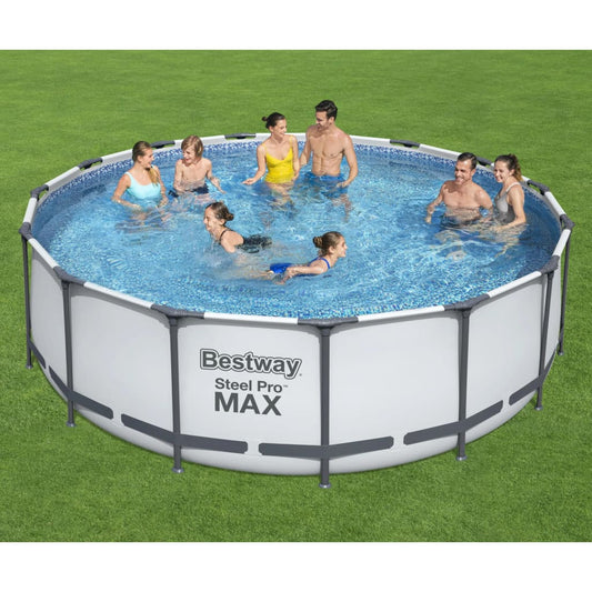 Bestway Set Piscina Fuori Terra Steel Pro MAX Rotonda 457x122 cm - homemem39