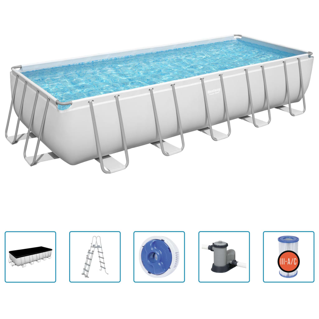 Bestway Piscina Fuori Terra Power Steel Rettangolare 19281 L - homemem39