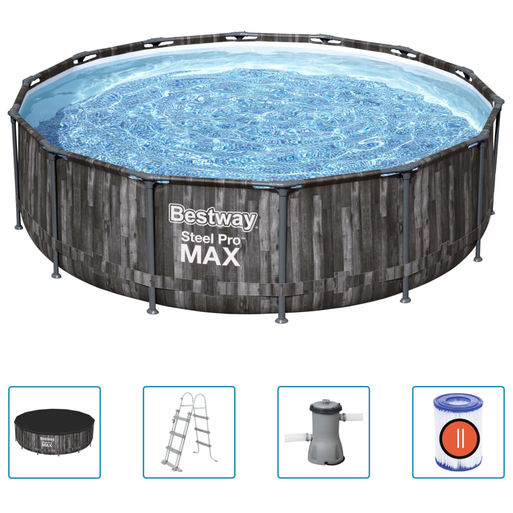 Bestway Set Piscina Steel Pro MAX Rotonda 427x107 cm - homemem39