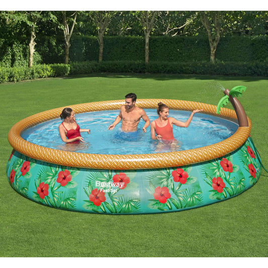 Bestway Fast Set Piscina Gonfiabile Paradise Palms 457x84 cm - homemem39