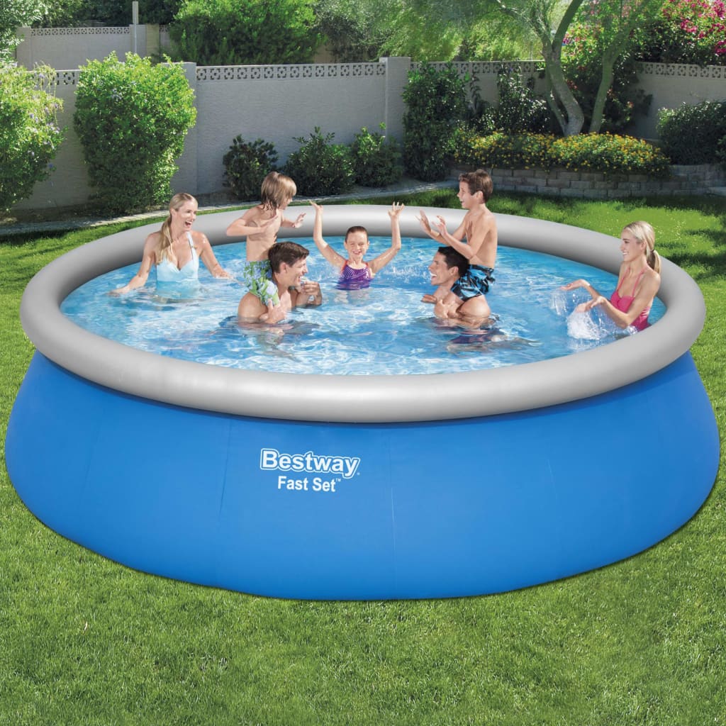 Bestway Set per Piscina Gonfiabile Fast Set Rotonda 457x122 cm - homemem39