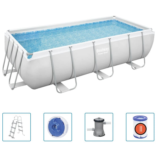 Bestway Power Steel Set Piscina Rettangolare 404x201x100 cm - homemem39